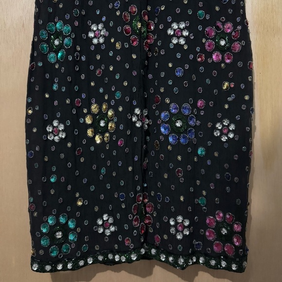 Vintage French Collezioni Black Allover Silk Sequined Sleeveless Dress - Picture 9 of 9